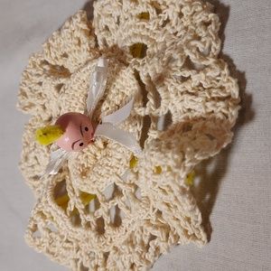 Vintage Handmade Crochet Doll Head Angel Doll Crochet Ornaments Hanging
